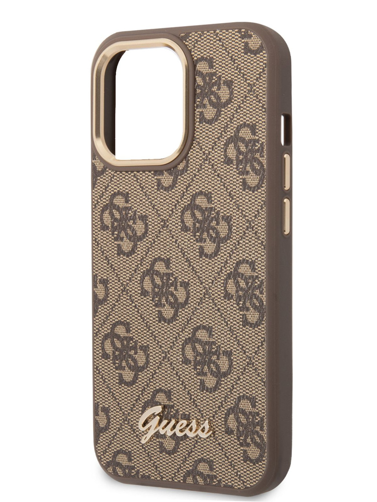 Чехол Guess PU leather на iPhone 14 Pro Max / для Айфон 14 Про Макс, с защитой камеры, со вставкой из #1