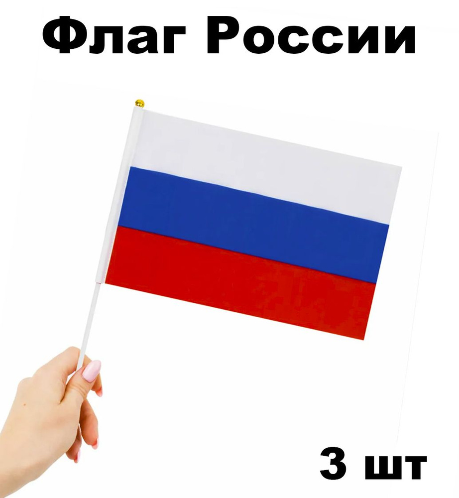 Флаг России маленький размер 20х30 (3 штуки) #1