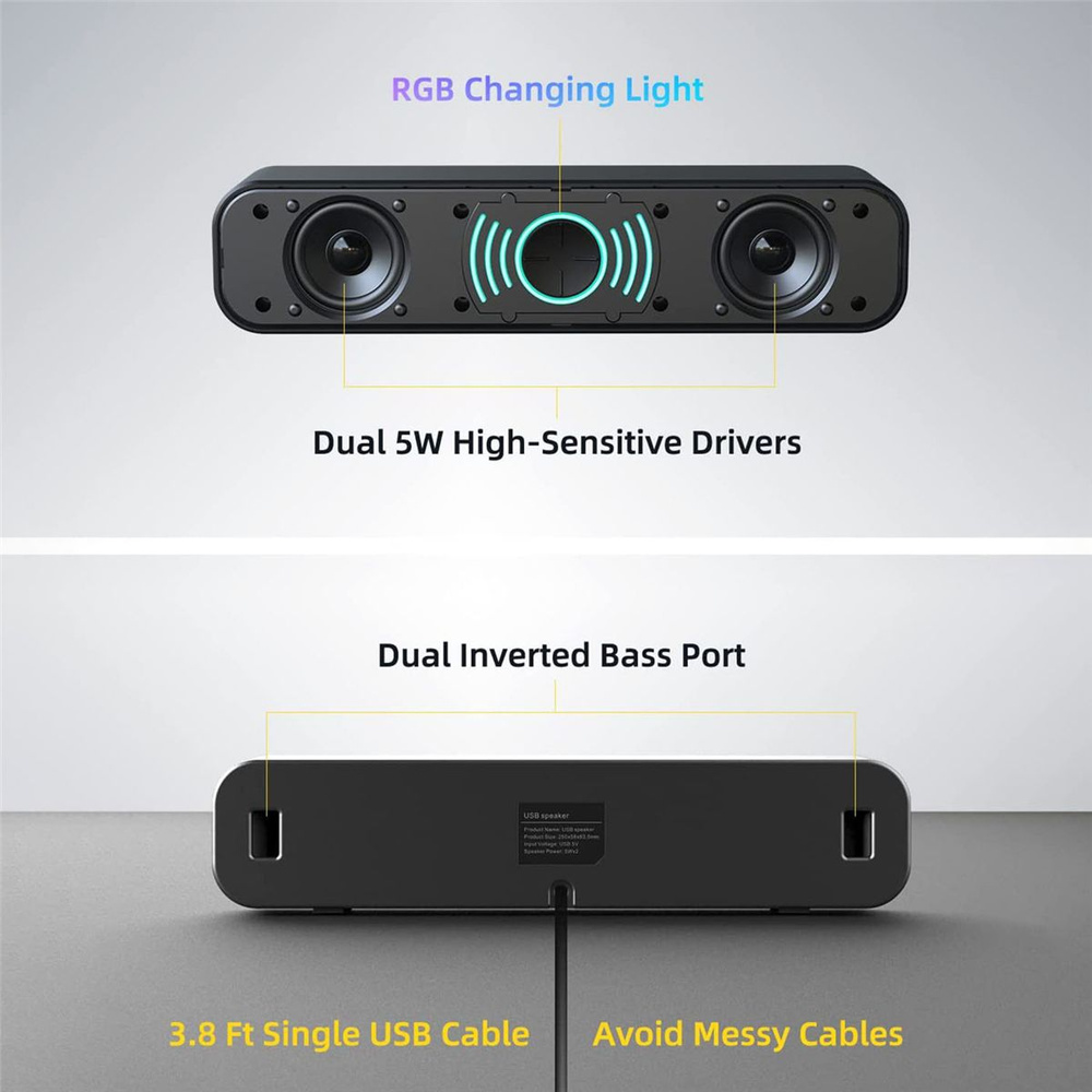 USB-динамики для компьютера Компьютерная звуковая панель с цифровой ...