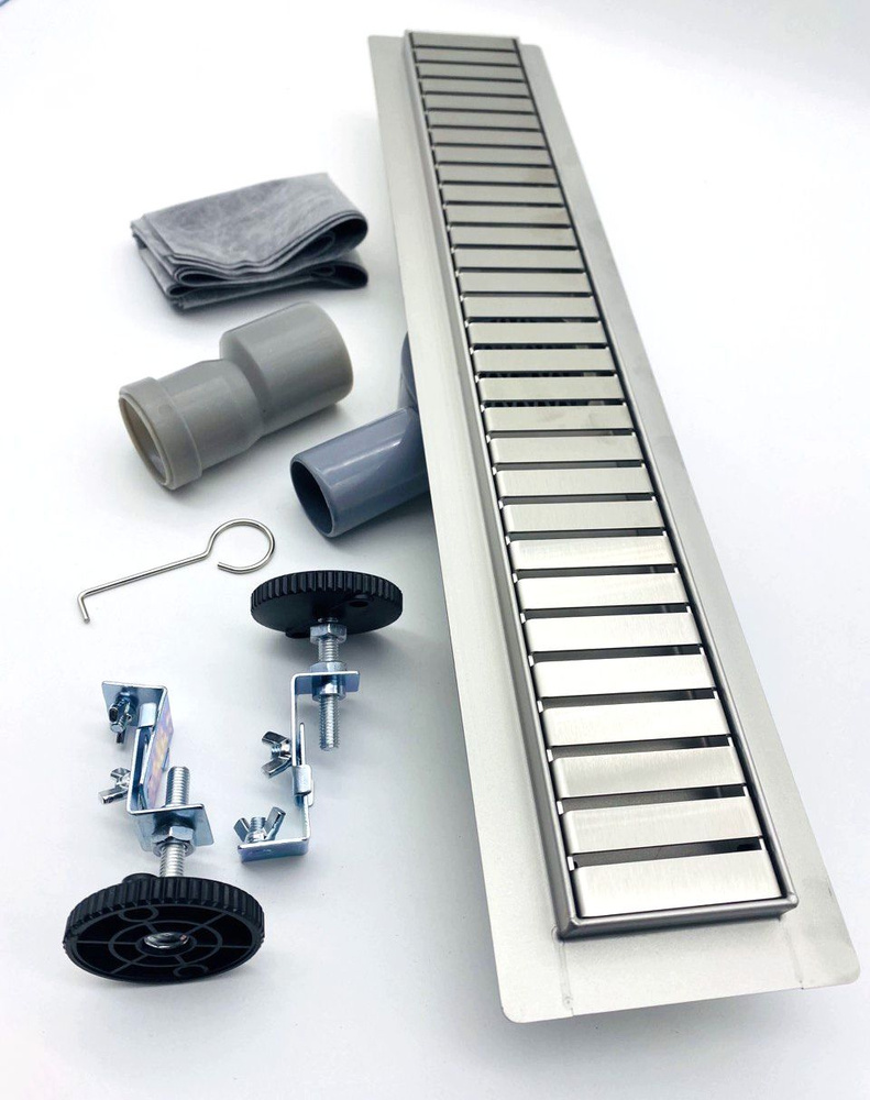 Трап-лоток 70 мм х 700 мм из нержавеющей стали с фланцем свободного ...