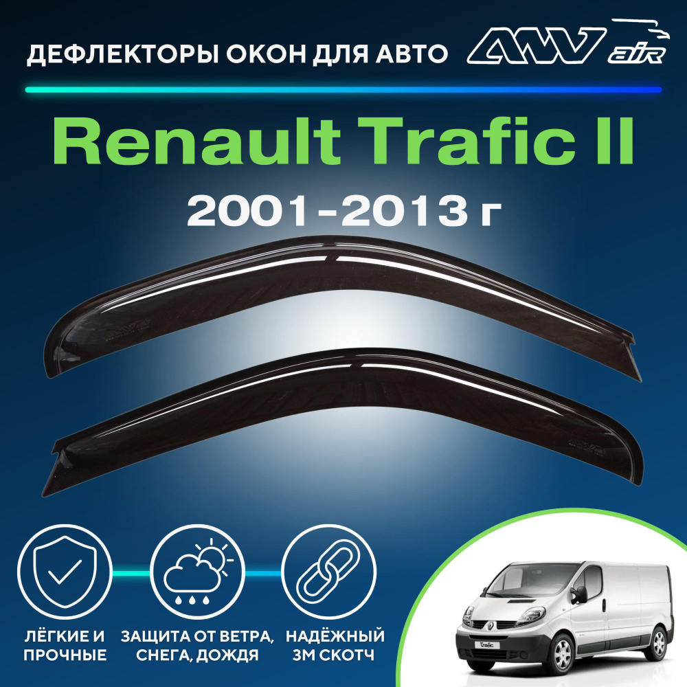 Дефлектор для окон ANV air Деф_Бок_Renault_Trafic Trafic купить по выгодной  цене в интернет-магазине OZON (262037156)