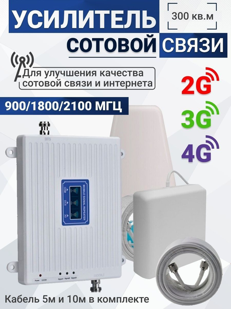 Усилитель сотовой связи Репитер 2G-3G-4G 900-1800-2100МГц - купить с ...