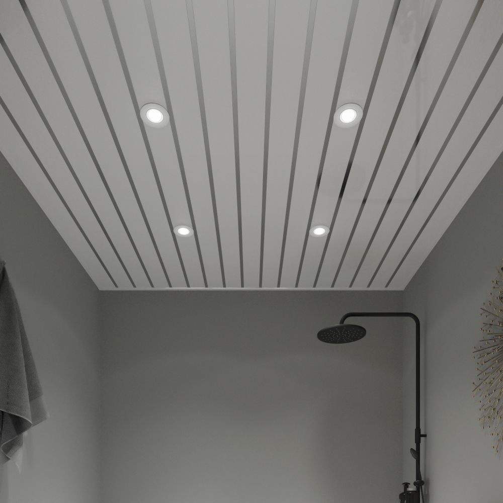 Комплект реечного алюминиевого потолка для ванной комнаты CESAL 1,7х1 ...