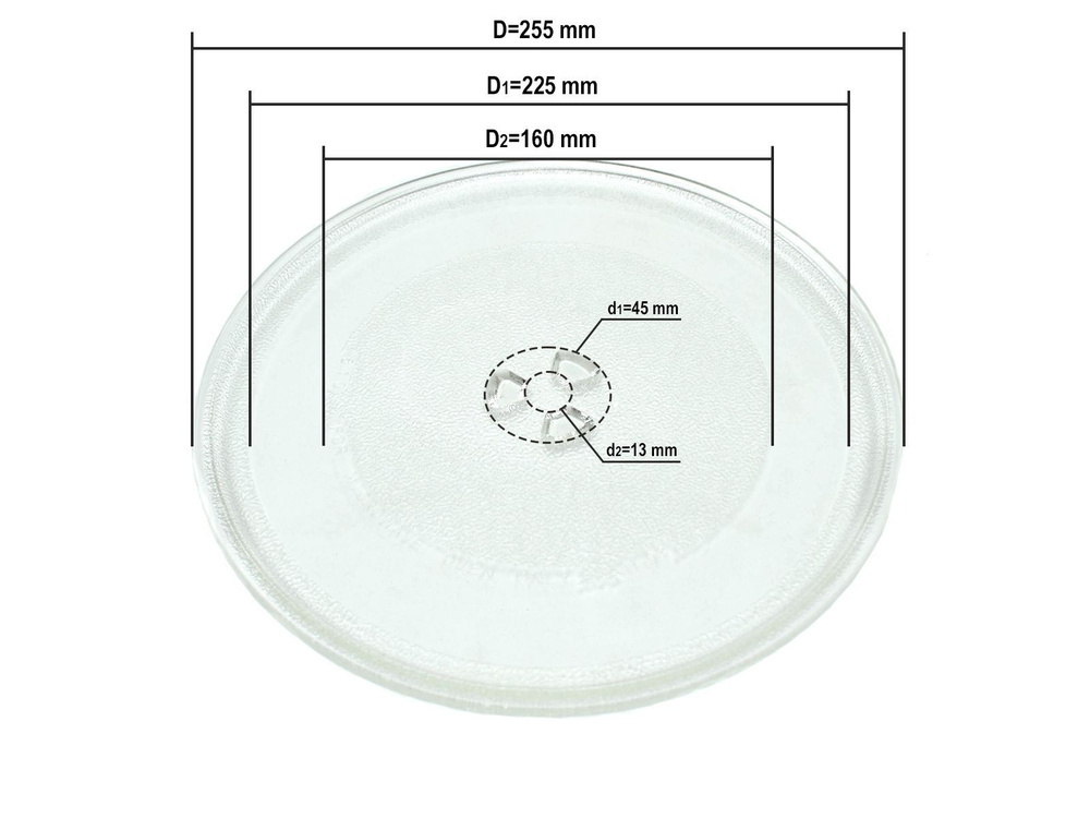 Тарелка для СВЧ микроволновой печи Daewoo с креплением под коуплер, диаметр 255мм, KOR-610 S  #1
