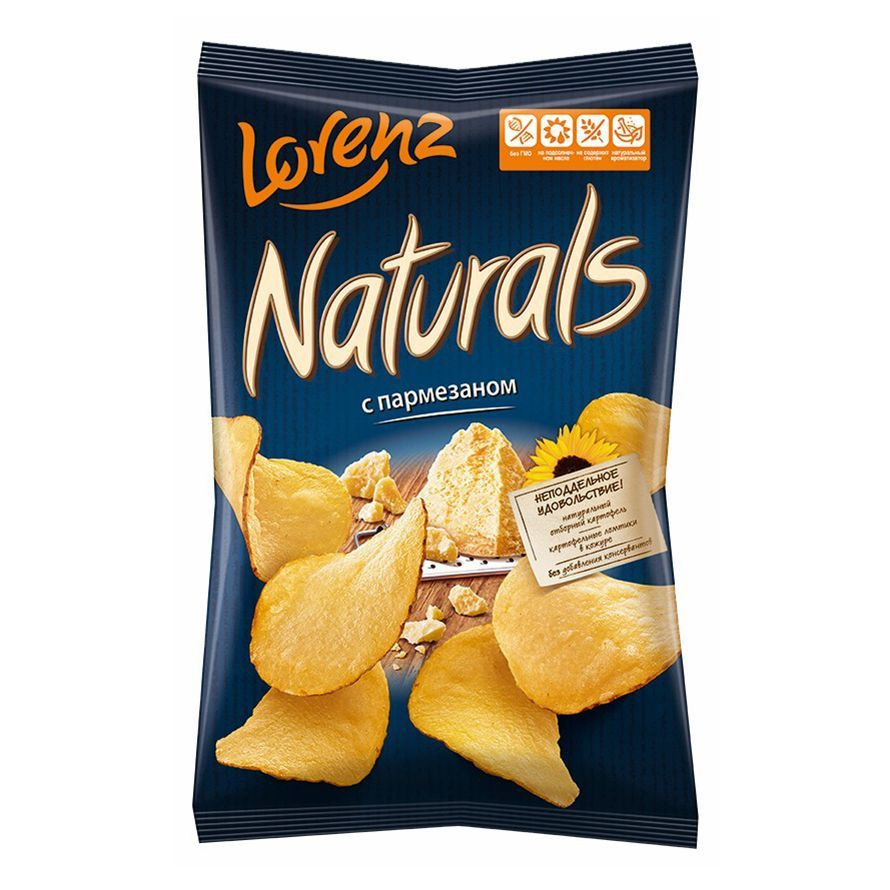 Чипсы картофельные Lorenz Naturals с пармезаном 100 г #1