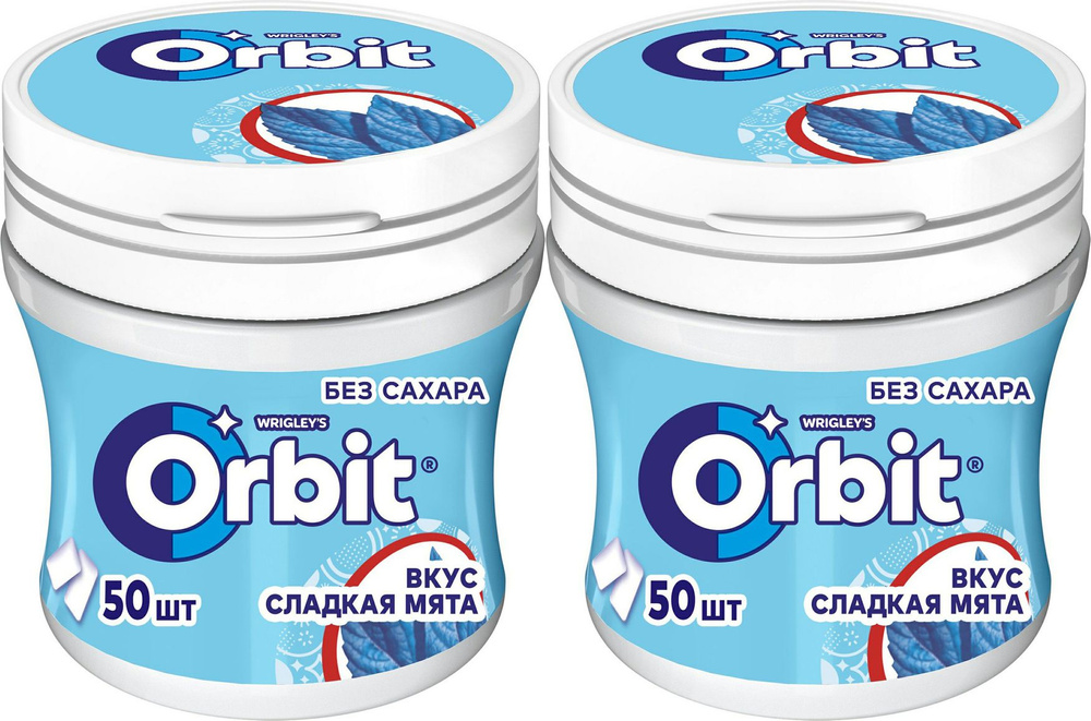 Жевательная резинка Orbit Сладкая мята без сахара, комплект: 2 упаковки по 68 г  #1