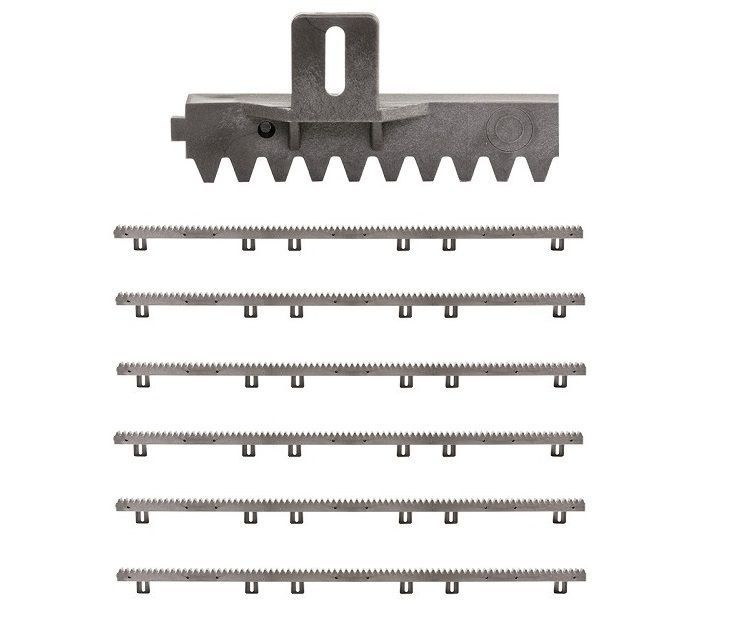 Усиленная нейлоновая зубчатая рейка (6шт) с металлическим сердечником для откатных ворот, 6 верхних креплений. #1
