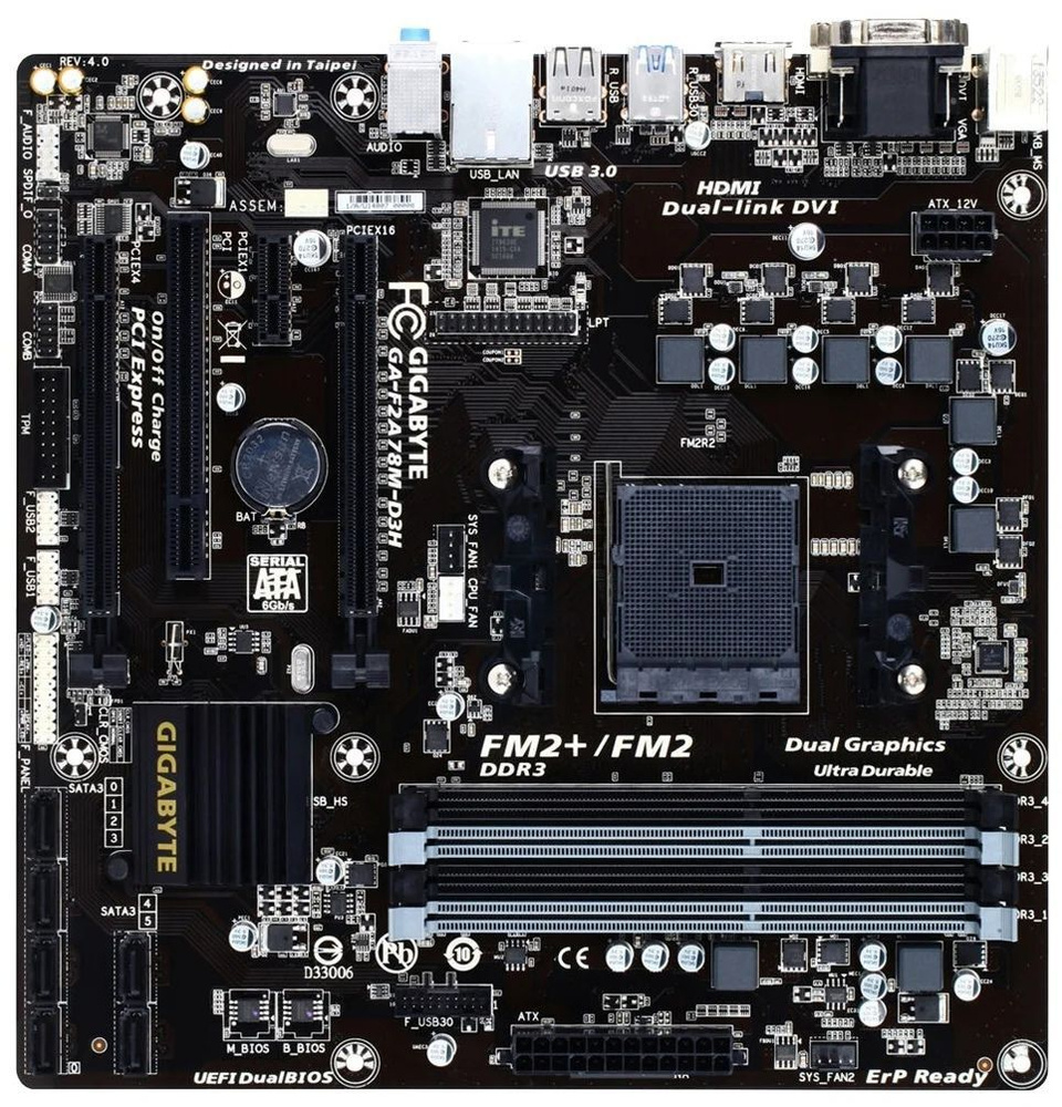 Материнская плата Gigabyte GA-F2A78M-D3H Rev 4.0_OEM купить по низкой цене  с доставкой и отзывами в интернет-магазине OZON (904482373)