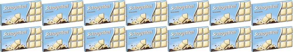 Плитка Schogetten Stracciatella белая с какао-крупкой горького, комплект: 14 упаковок по 100 г  #1