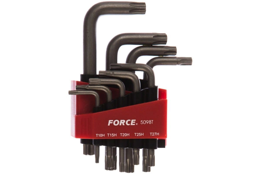 Набор торкс Г-образных c отверстием Т10Н-Т50Н, 9 предметов FORCE 5098T ...