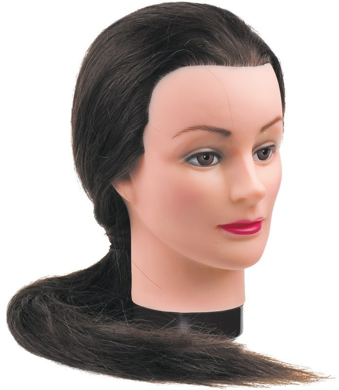 Голова-манекен учебная DEWAL "шатенка" для парикмахеров, натуральные волосы 50-60 см M-4151XL-6  #1