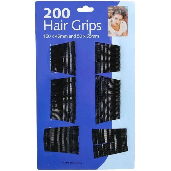 Невидимки для волос 200шт "Hair Grips", цвет черный, 4см #1