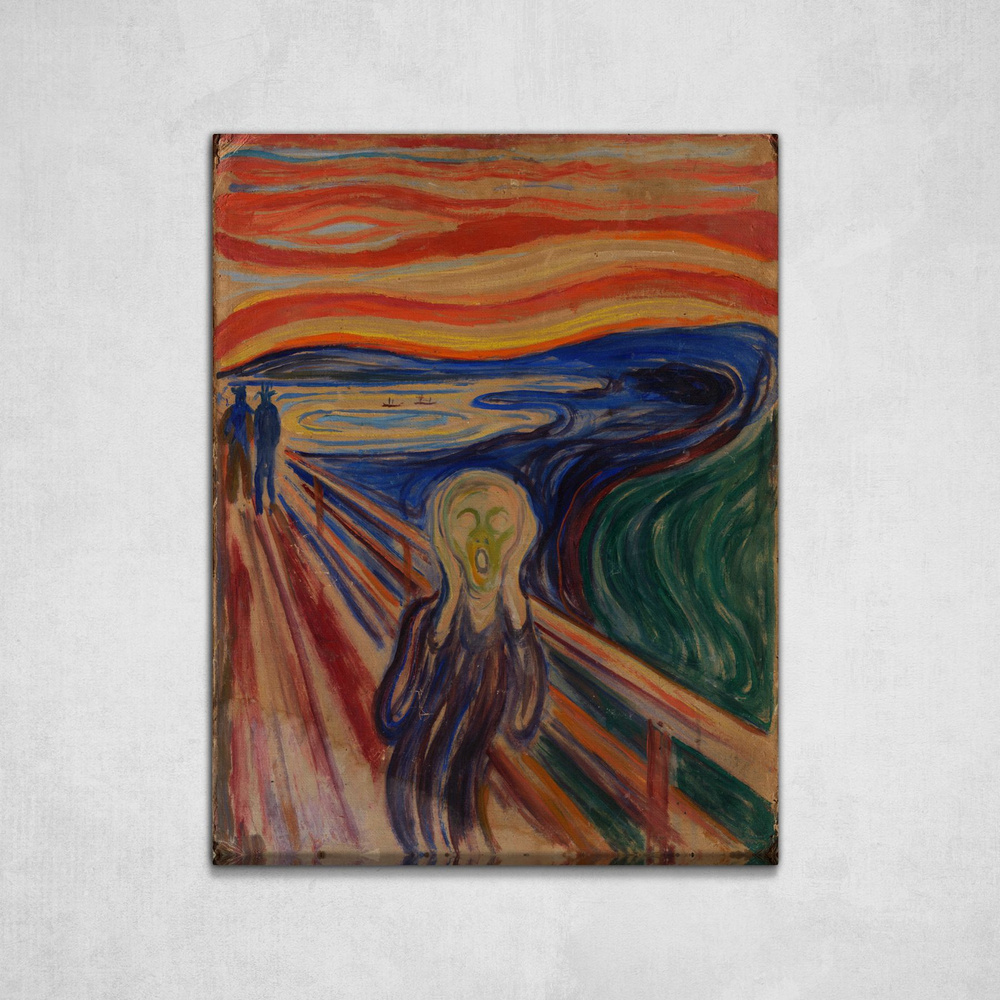 Картина на холсте, Эдвард Мунк Крик, 50x64см / Галерейщикъ - купить по  низкой цене в интернет-магазине OZON (408283324)