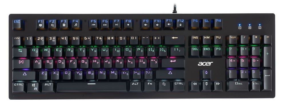 Игровая клавиатура Acer механическая, USB, for gamer, LED, черный #1