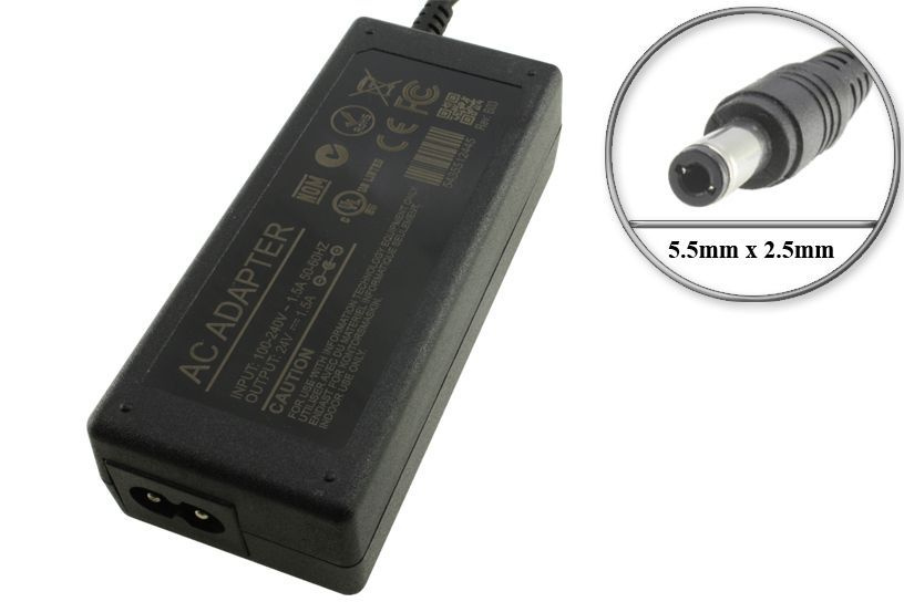 Адаптер (блок) питания 24V, 1.25A - 1.5A, 30W, 5.5mm x 2.5mm, отд ...