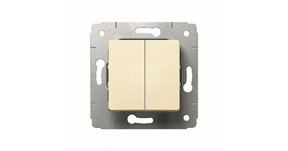Выключатель-переключатель LEGRAND CARIVA 773708 двухклавишный (в рамку) крем. #1