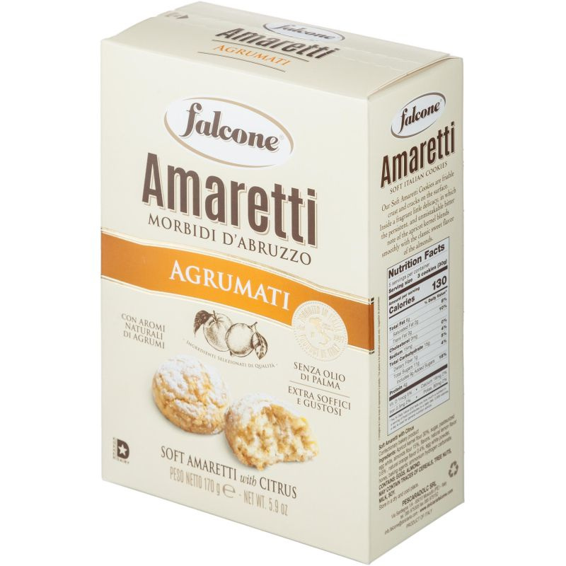 Falcone Печенье Амаретти сдобное мягкие с ароматом цитрусовых, 170 грамм  #1