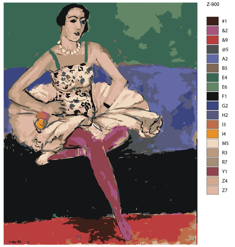 Картина по номерам Z-900 "Репродукция картины - Балерина. Художник Анри ...