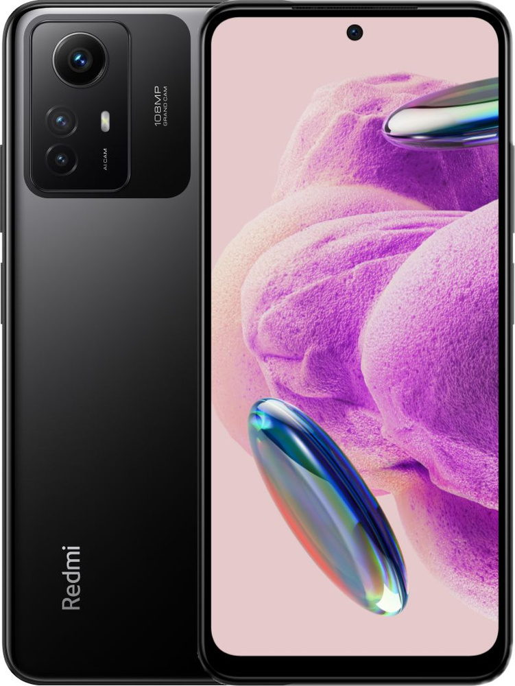 Смартфон Xiaomi Redmi Note 12S 128 ГБ 6 ГБ Черный OLED/AMOLED 2 SIM ...
