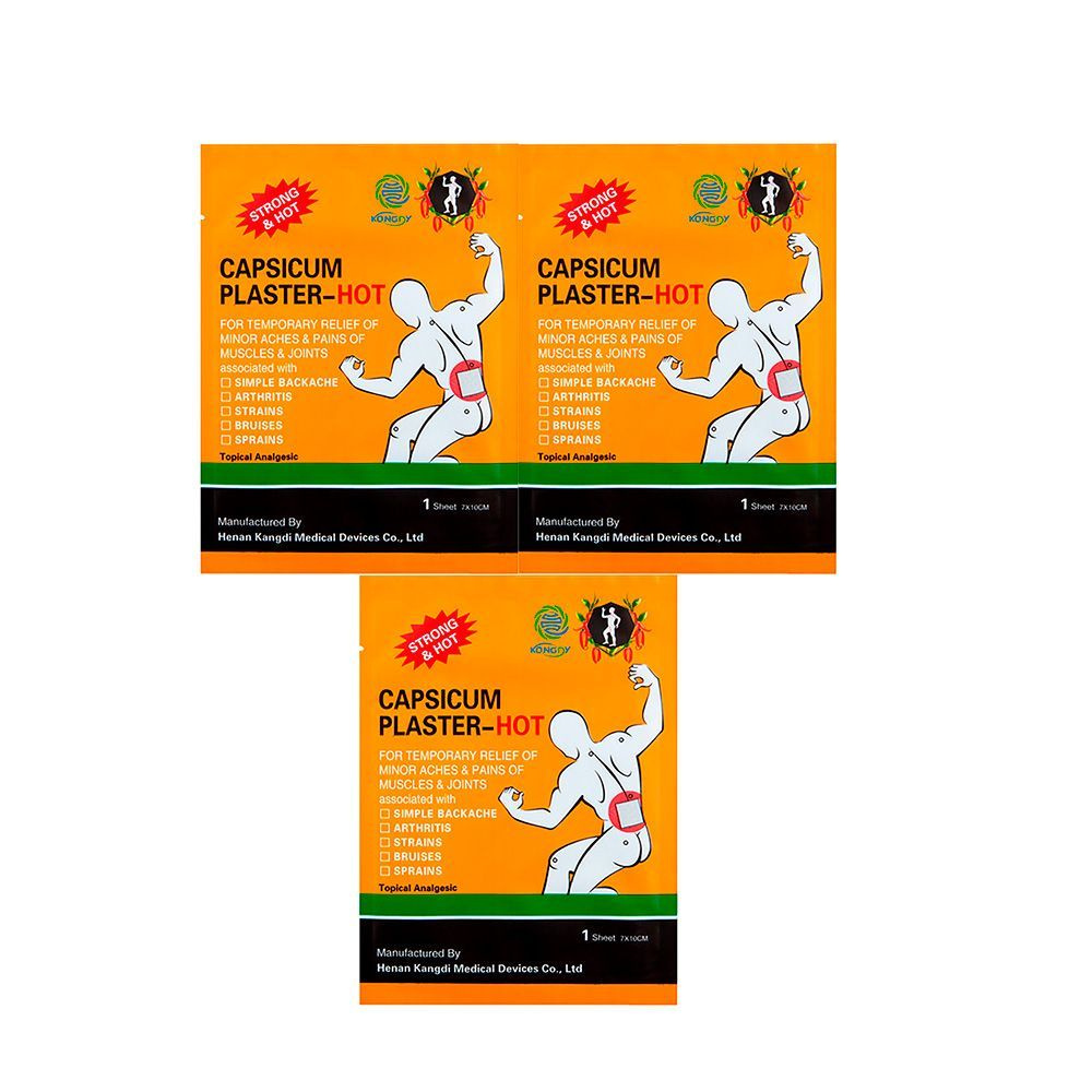 3 шт. Перцовый пластырь с капсаицином Hot Capsicum Plaster Kongdy ...