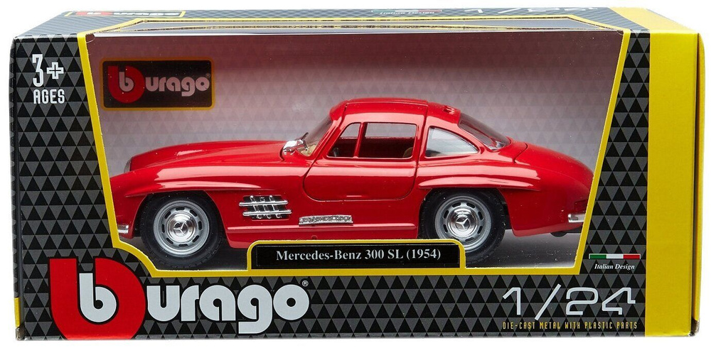Машина Bburago Mercedes-Benz 300 SL 1954 18-22023 1:24 красный 18-22023 ...