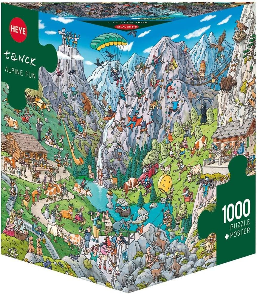 Пазл Heye 1000 деталей, элементов: Туристы в Альпах (Triangular) #1