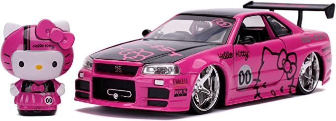 Hello Kitty Nissan Skyline 1/24 r34 сплавная модель #1