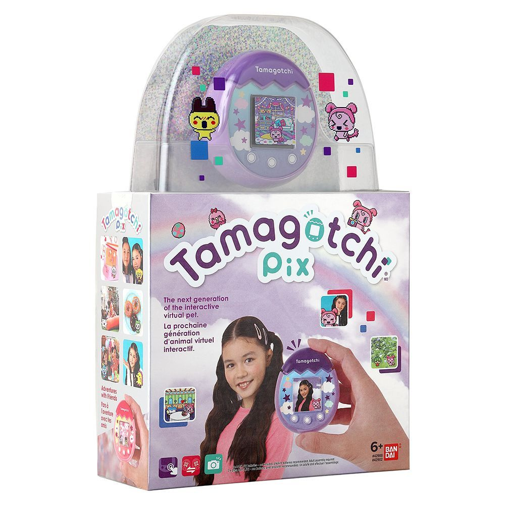 Виртуальный питомец Bandai Tamagotchi Pix Sky, питомец виртуальной  реальности, фиолетовый - купить с доставкой по выгодным ценам в  интернет-магазине OZON (1015177259)