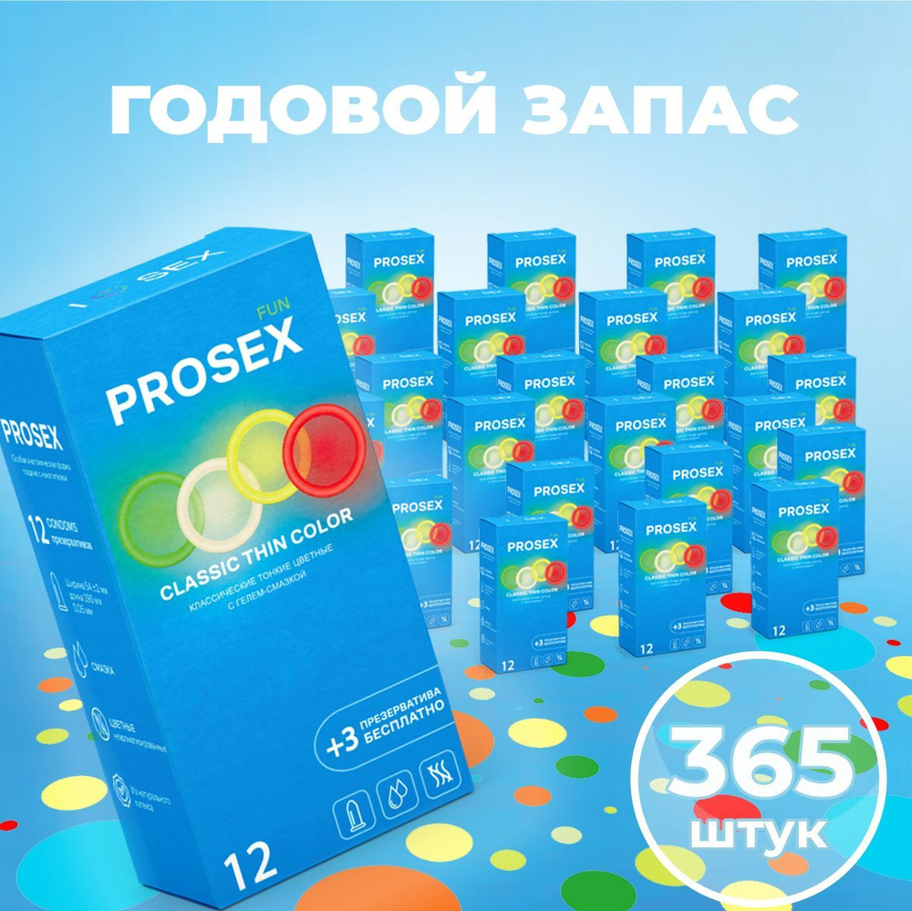 Презервативы PROSEX 365 штук -годовой запас. Подарок мужчине, парню, другу  на день рождения, свадьбу, мальчишник, молодоженам купить на OZON по низкой  цене (1037019629)