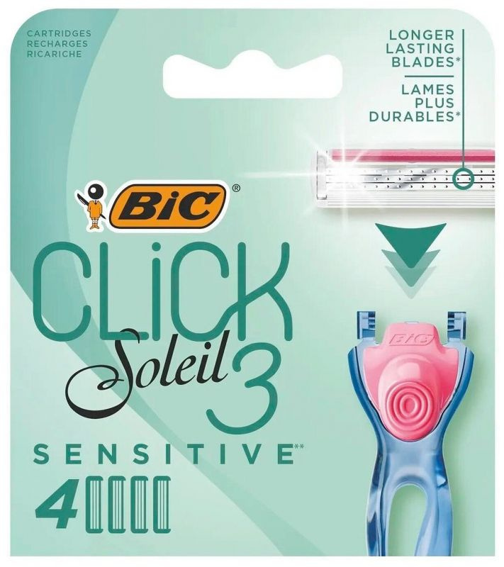 Сменные кассеты для бритья BIC Click 3 Soleil Sensitive, 4 шт #1