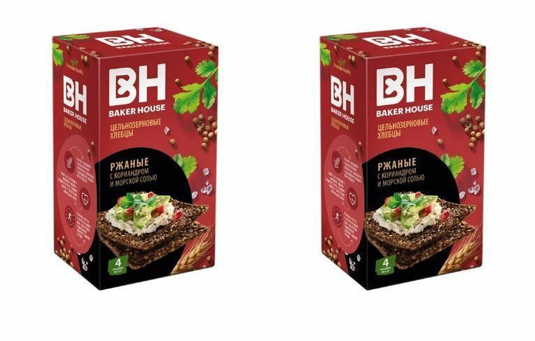 Baker House Хлебцы ржаные с кориандром Скандинавские, 180 г, 2 уп  #1