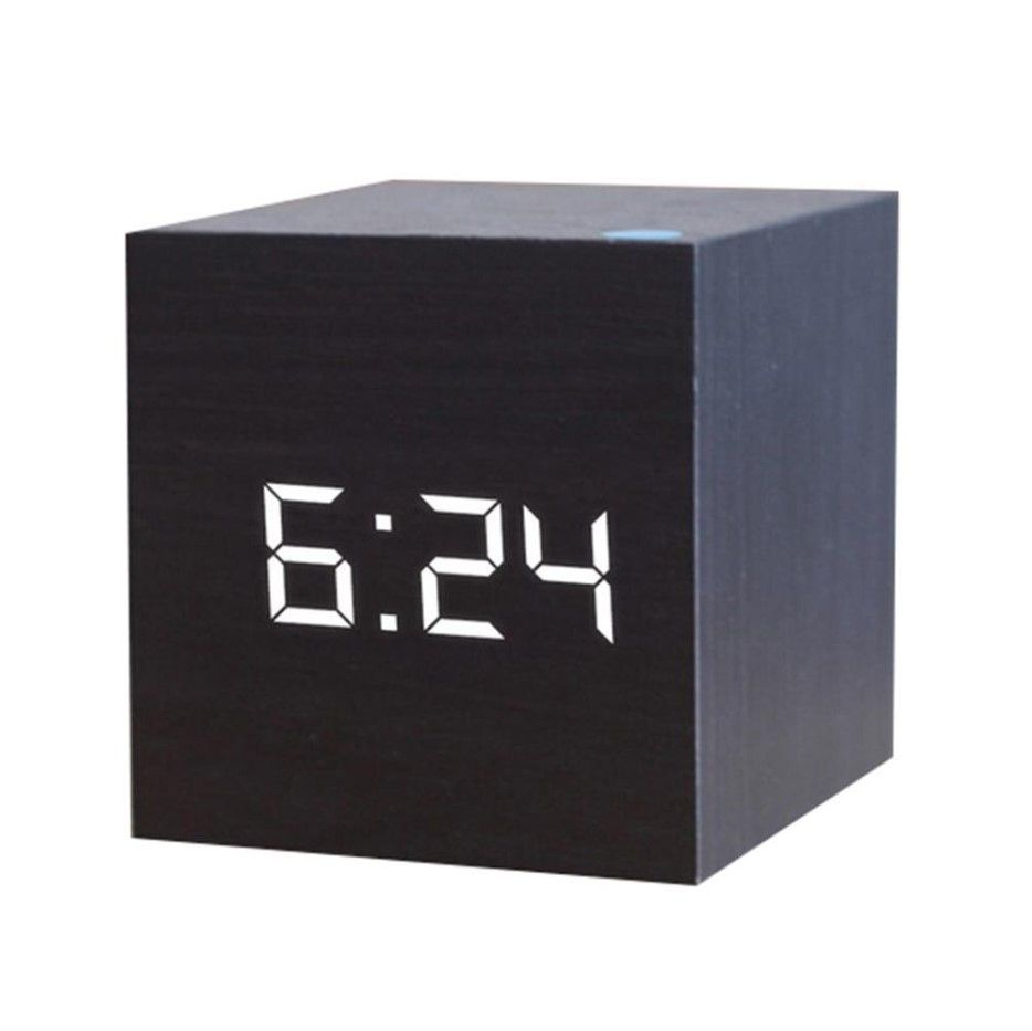 Настольные часы usb. Часы будильник куб с подсветкой.