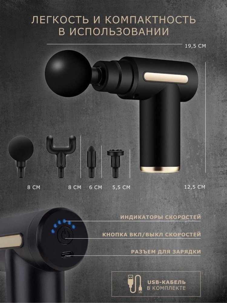 Массажер пистолет перкуссионный электрический - купить с доставкой по ...
