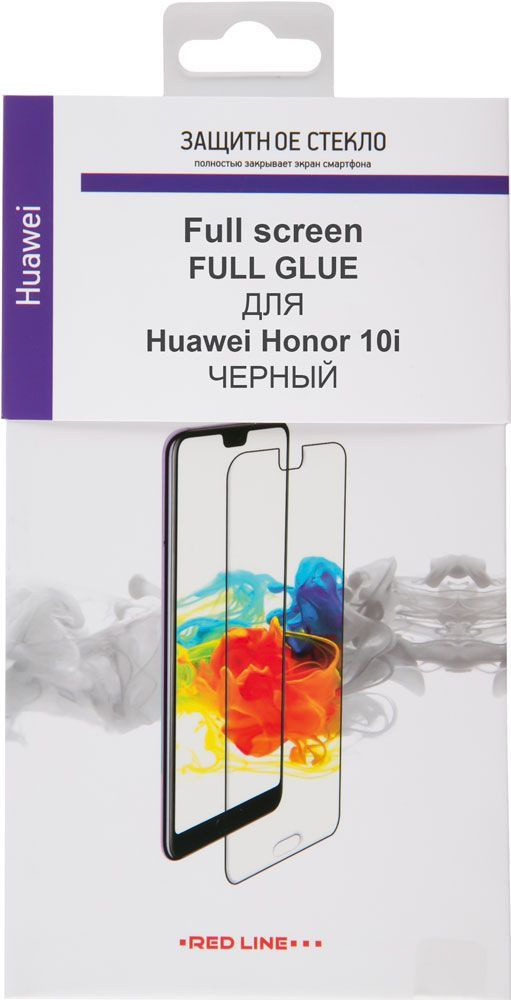 Стекло защитное RedLine Honor 10i Full Screen Full Glue черная рамка ...
