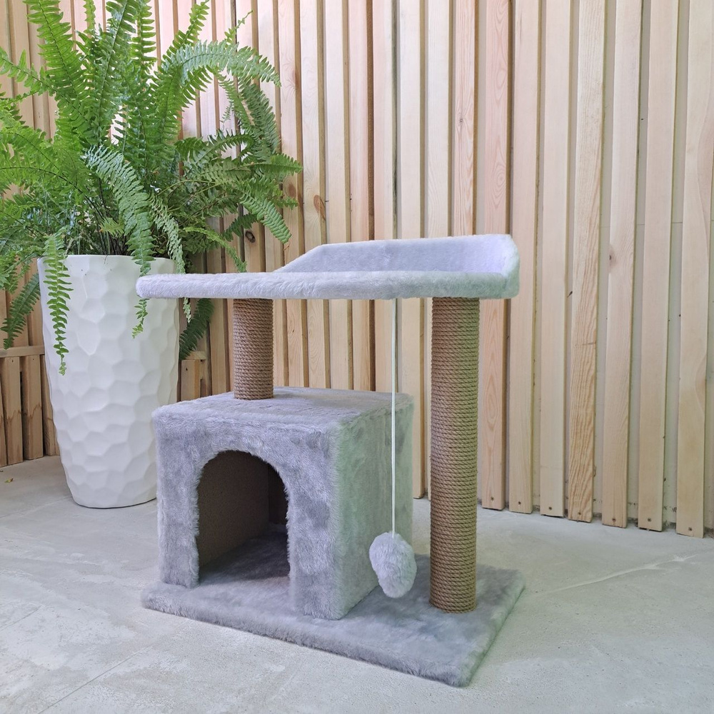 Когтеточка с домиком для кошки Теремок - купить с доставкой по выгодным ...