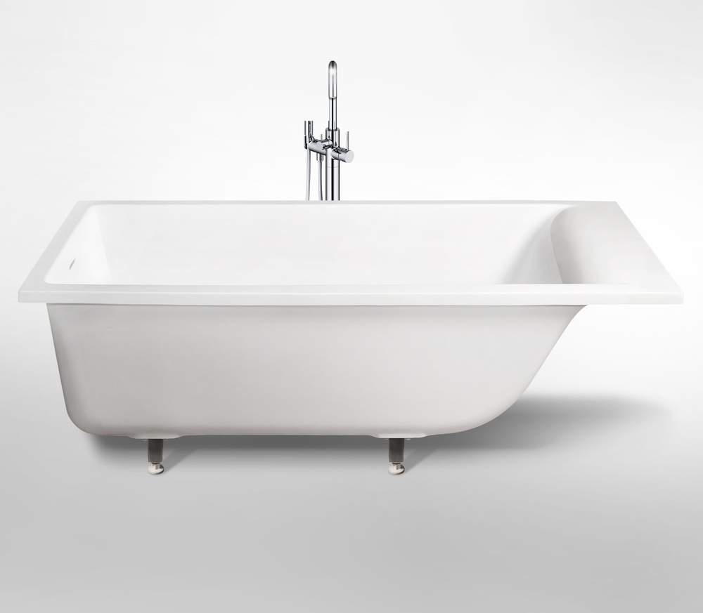 Ванна пристенная Каролина 169 х 74 см на ножках из литьевого мрамора ...