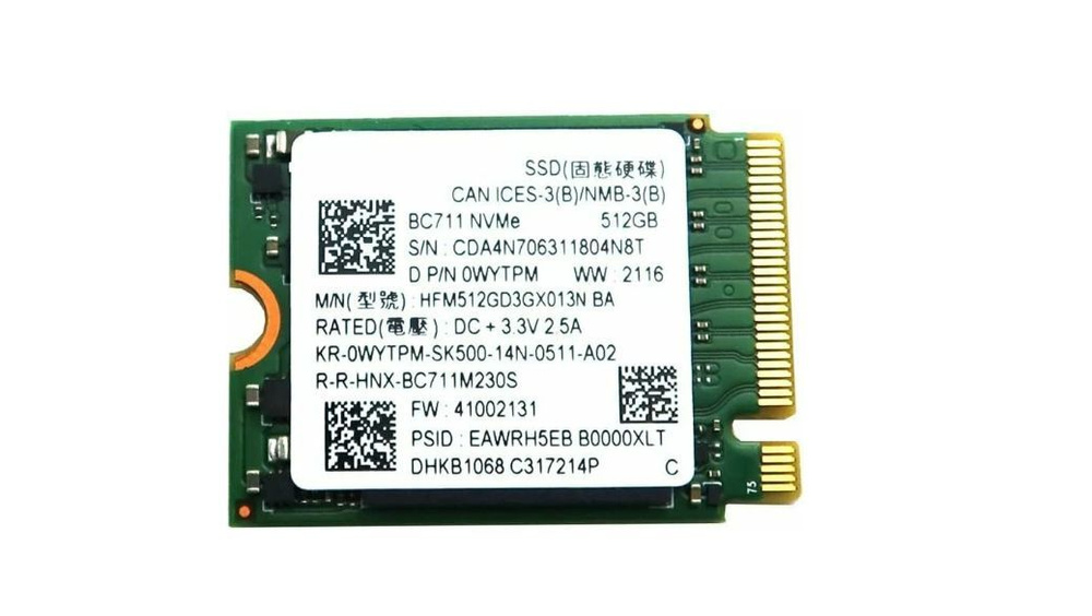 512 ГБ Внутренний SSD-диск Hynix TLC 3D NAND 2230 Твердотельный