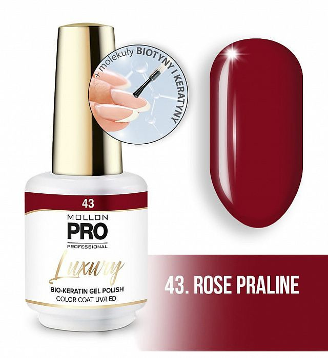 Mollon Pro/ Гель-лак LUXURY COLOR COAT №43 ROSE PRALINE (8 ml) #1