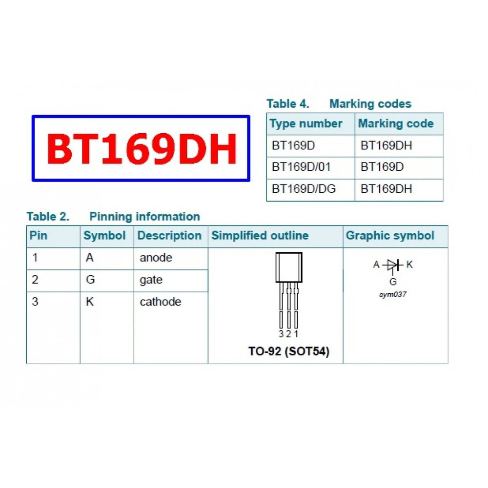 Симистор BT169D-400 #1