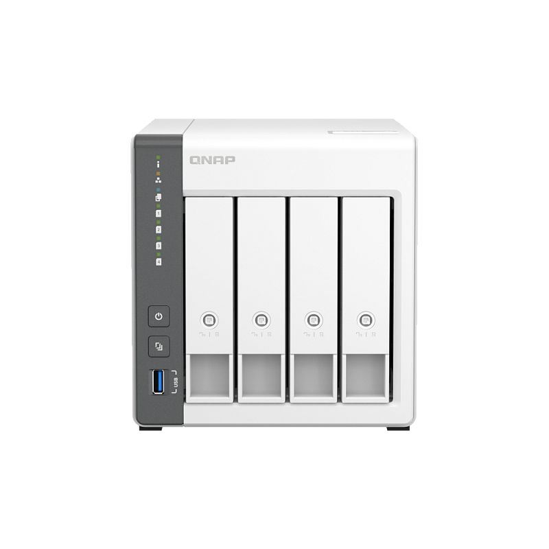 Сетевое хранилище без диска NAS QNAP D4 (REV. C), RM Cortex-A55 2.0 ГГц, 4 ГБ, 4 отсека 3,5"/2,5", белый #1