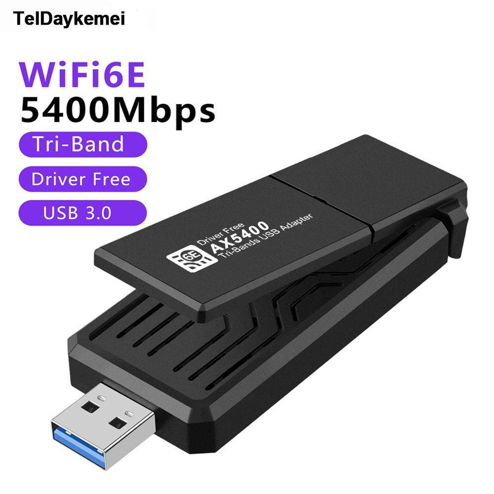 Беспроводной модем TelDaykemei Бесплатный драйвер AX5400 WiFi 6E Tri-Band  USB 3.0 Adapter 2.4G 5G 6G WiFi приемник шифрования для настольных  ноутбуков Windows 10 11 - купить по низкой цене в интернет-магазине OZON  (1562797008)