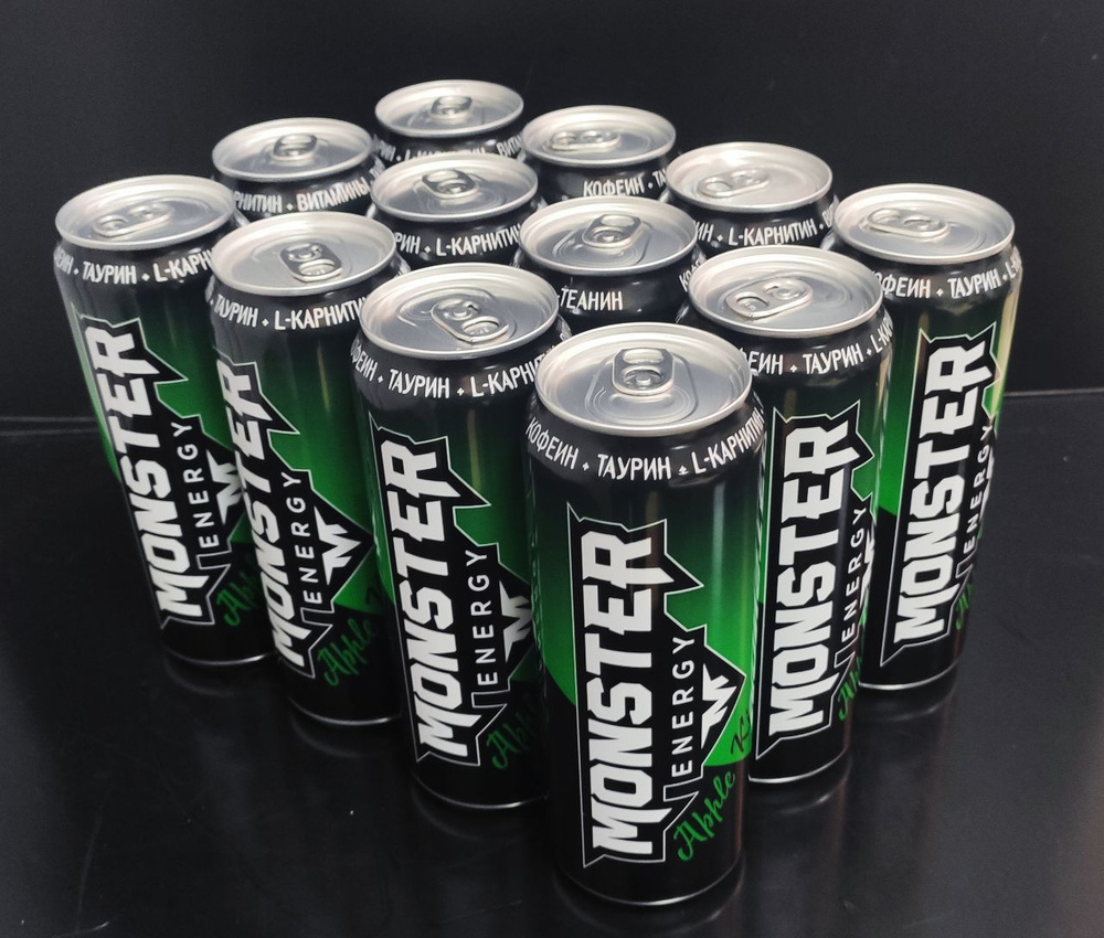 Энергетический напиток Monster Energy Apple-Kiwi / Монстр Яблоко-Киви 0.45  л ж/б упаковка 12 штук - купить с доставкой по выгодным ценам в  интернет-магазине OZON (1199795662)