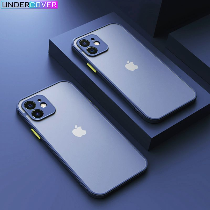 Чехол Matte Light для iPhone 12 mini с защитой камеры, тёмно-синий / Матовый чехол на айфон 12 мини с #1