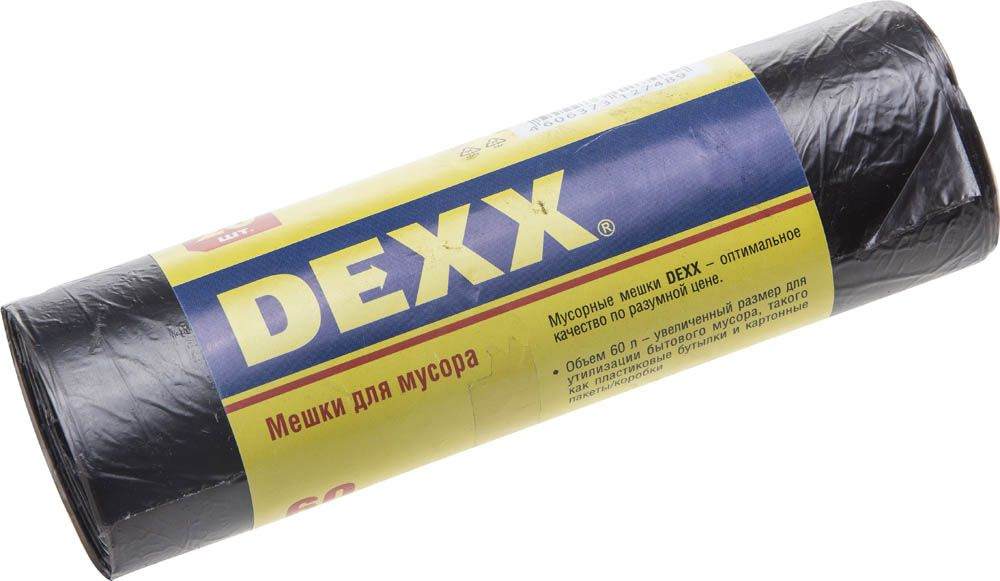 DEXX 60 л, 20 шт, черные, мусорные мешки (39150-60) #1