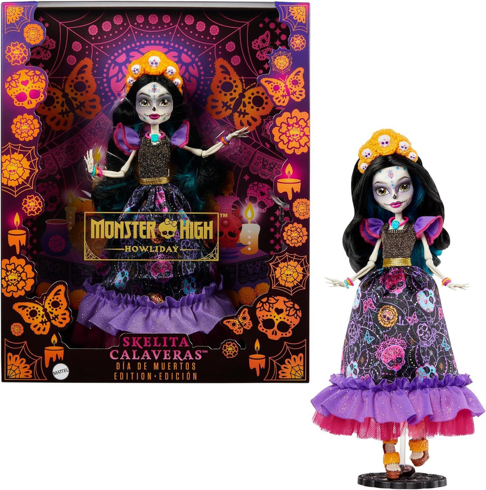 Monster High Doll, Skelita Calaveras Da De Muertos - Коллекционная кукла  Монстер Хай Скелита Калаверас Да Де Муэртос