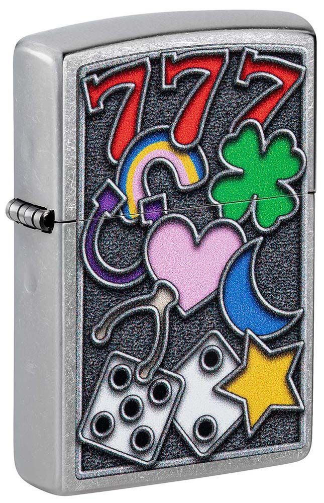 Зажигалка бензиновая All Luck ZIPPO 48682 серебристая кремниевая  #1