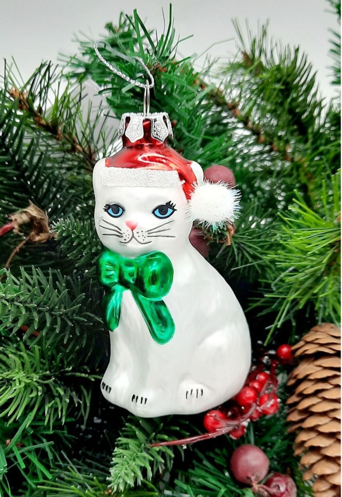 Xmasdekor Елочная игрушка Новогодняя кошечка Кот \ Кошка 1 шт.  #1