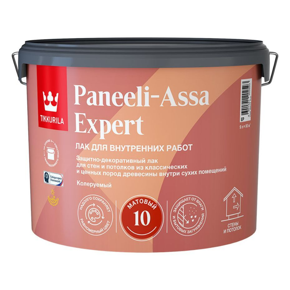 Tikkurila Paneeli Assa Expert EP лак для стен и потолков акриловый, полуматовый (9л)  #1