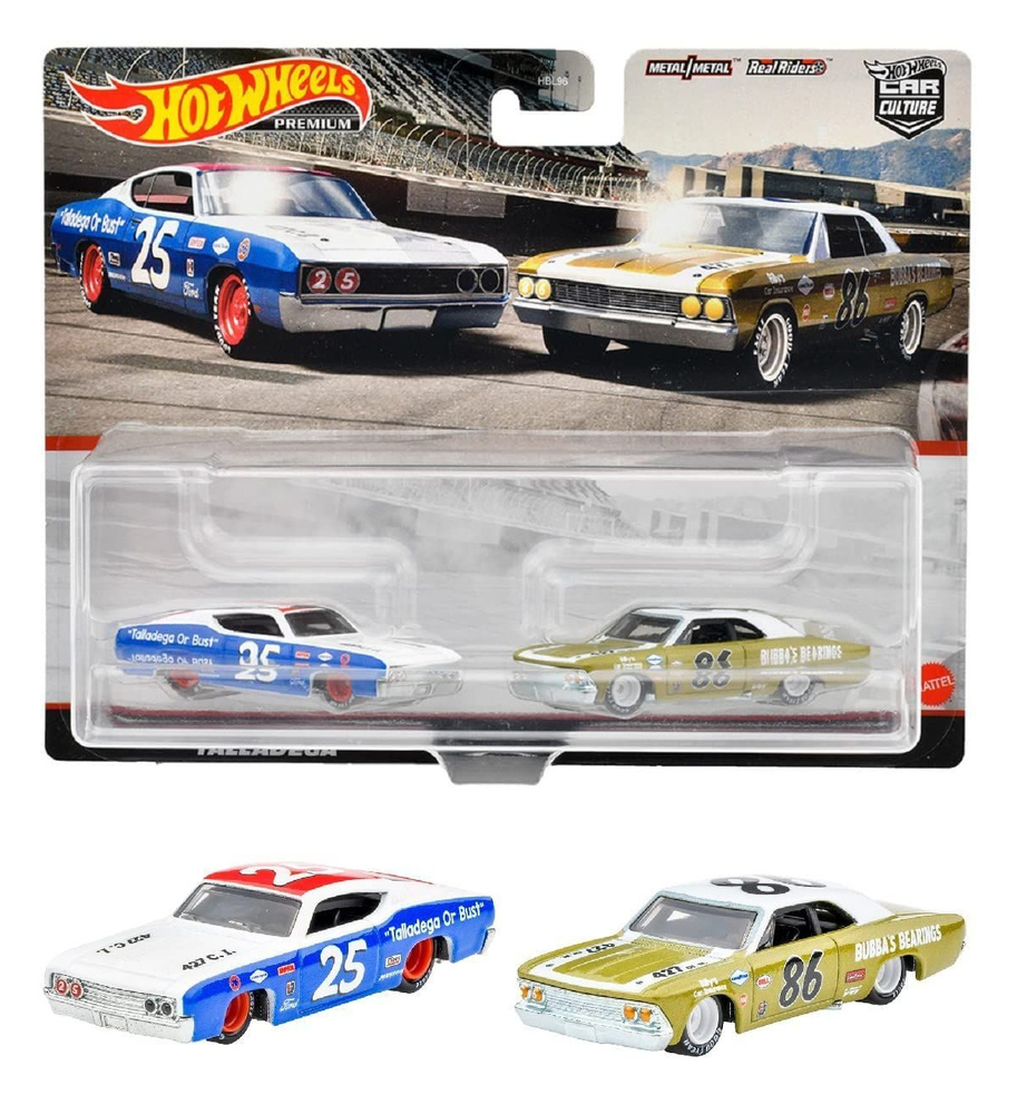 Машинка коллекционная Mattel Hot Wheels Premium 2 Pack 69 Ford Torino Talladega & 66 Chevelle  #1