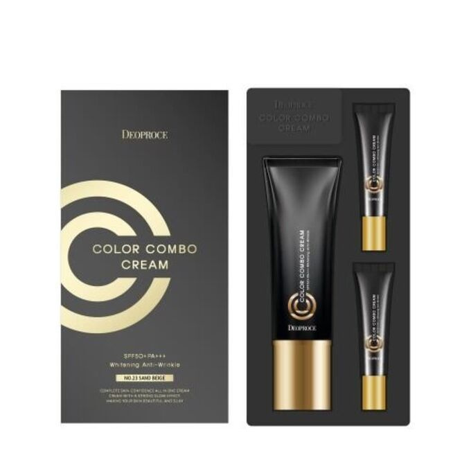 Солнцезащитный СС крем для лица DEOPROCE COLOR COMBO CREAM SPECIAL SET SPF50+ NO.23 40+5*2г  #1